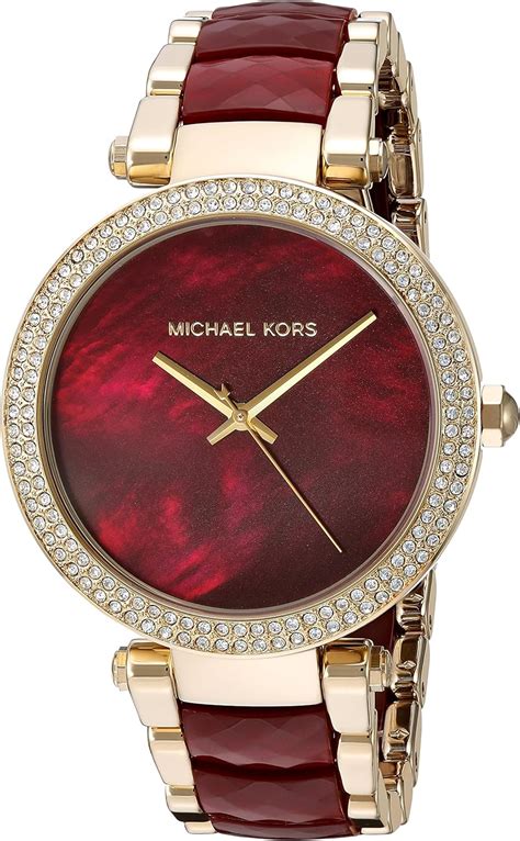 michael kors watch mk6427|Michael Kors MK6427 Parker Red Dial Chronograph Two Tone.